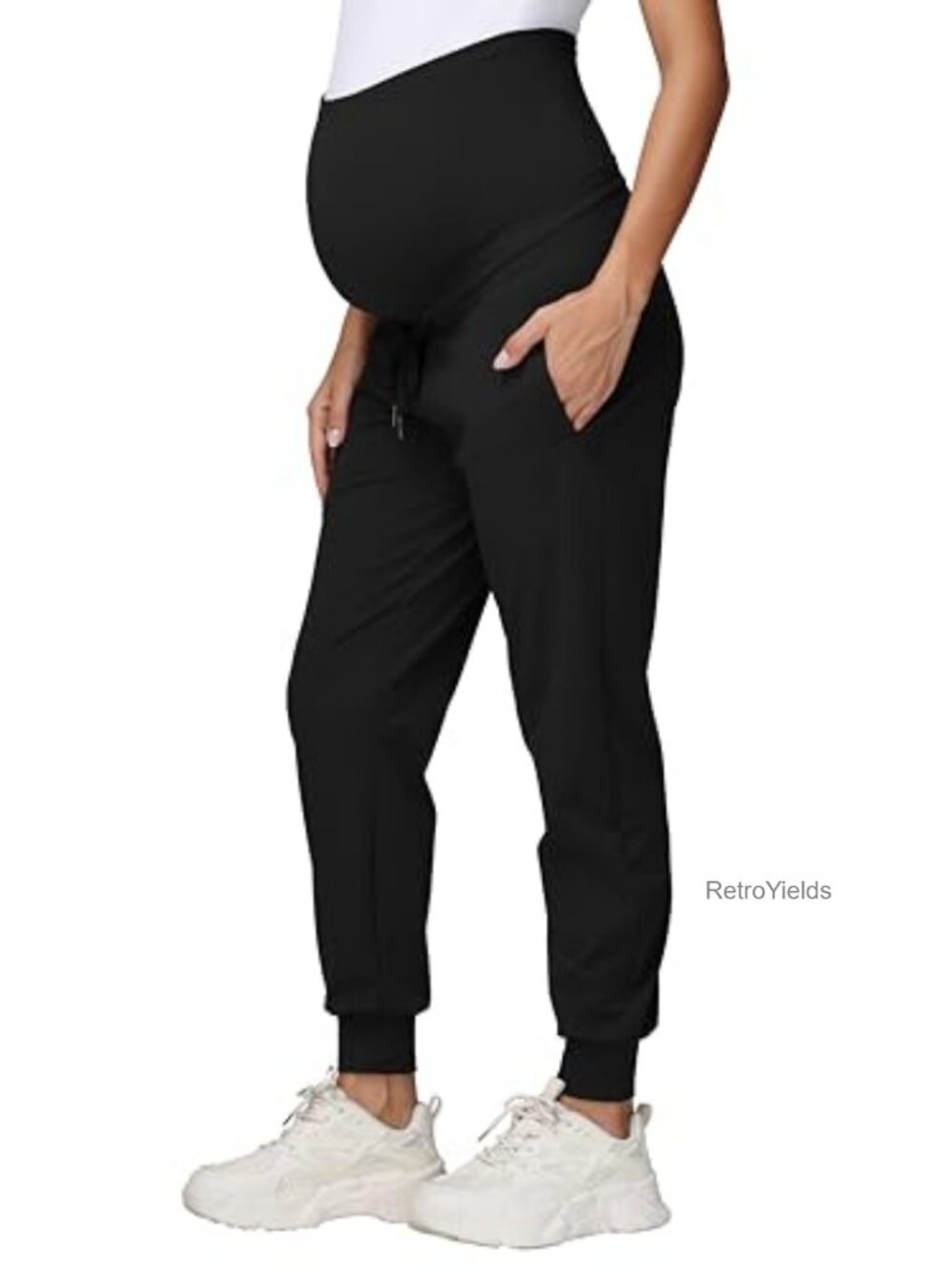 Maternity Joggers Sweatpants Drawstring Pockets Pregnancy Lounge Workout Pants